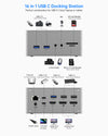 OKX USB C Docking Station Triple 4K Extended Display for macOS&Specific Windows USB Type-C(7 USB Ports,Single 5K/Dual 4K@60Hz DP,4K HDMI, Gigabit Ethernet, 3.5mm Audio&Mic, SD&TF Card Reader, 60W PD)